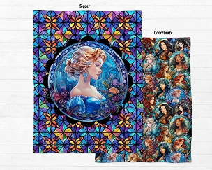 Stained Glass Lost Shoe Princess Blanket Panel 